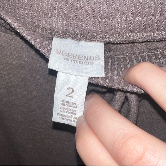 Weekends by Chicos CoziSoft Easy Drawstring Ankle Pants Size 2 / Large - Picture 5 of 7